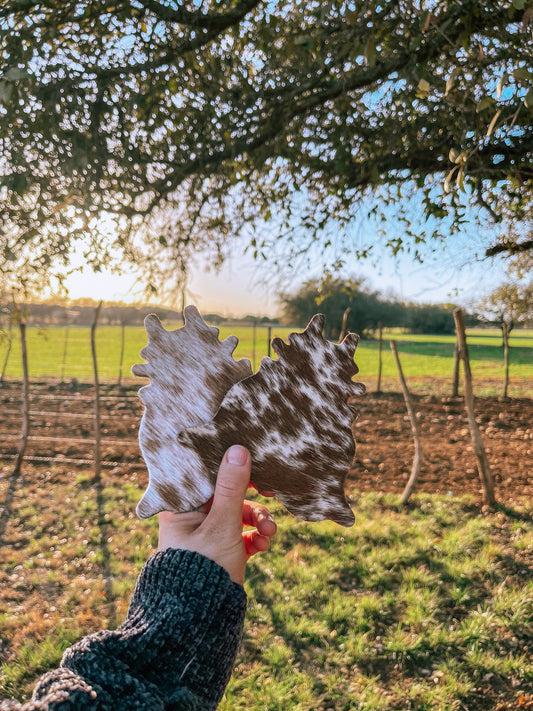 Mini Cowhide Rug Coasters(Brown)